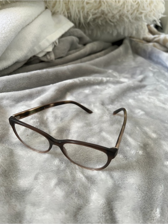 Burberry Brown Round Acetate Glasses with Signature Check Temples